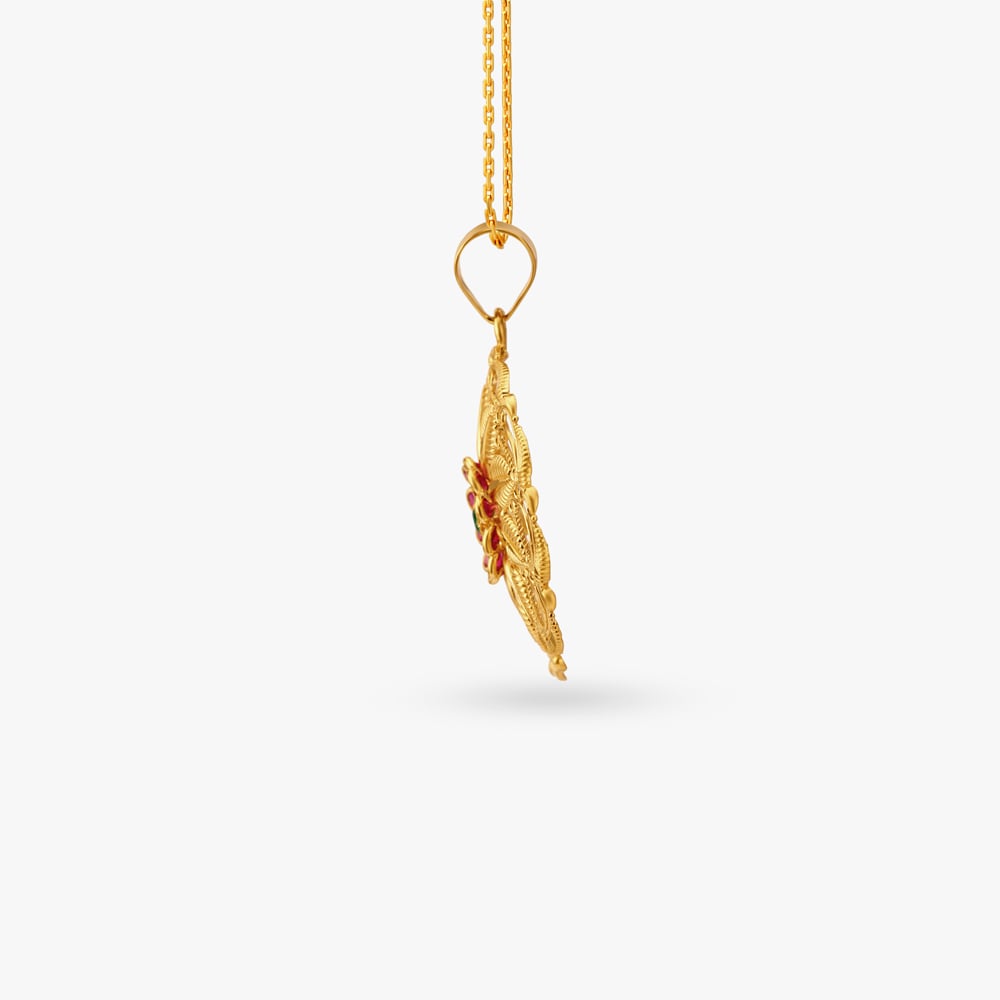 Leaf Gold Pendant and Earrings Set,,hi-res image number null
