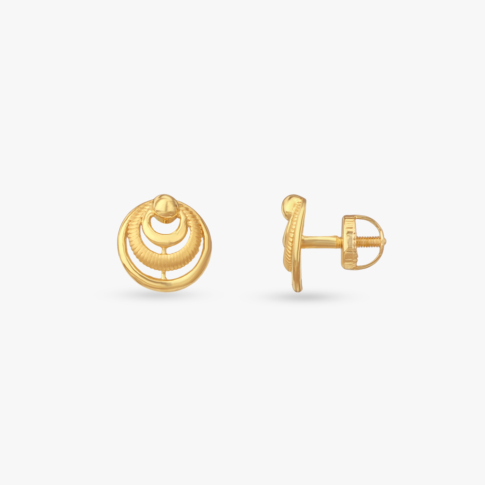 Twinkle Loop Gold Stud Earrings for Kids,,hi-res image number null