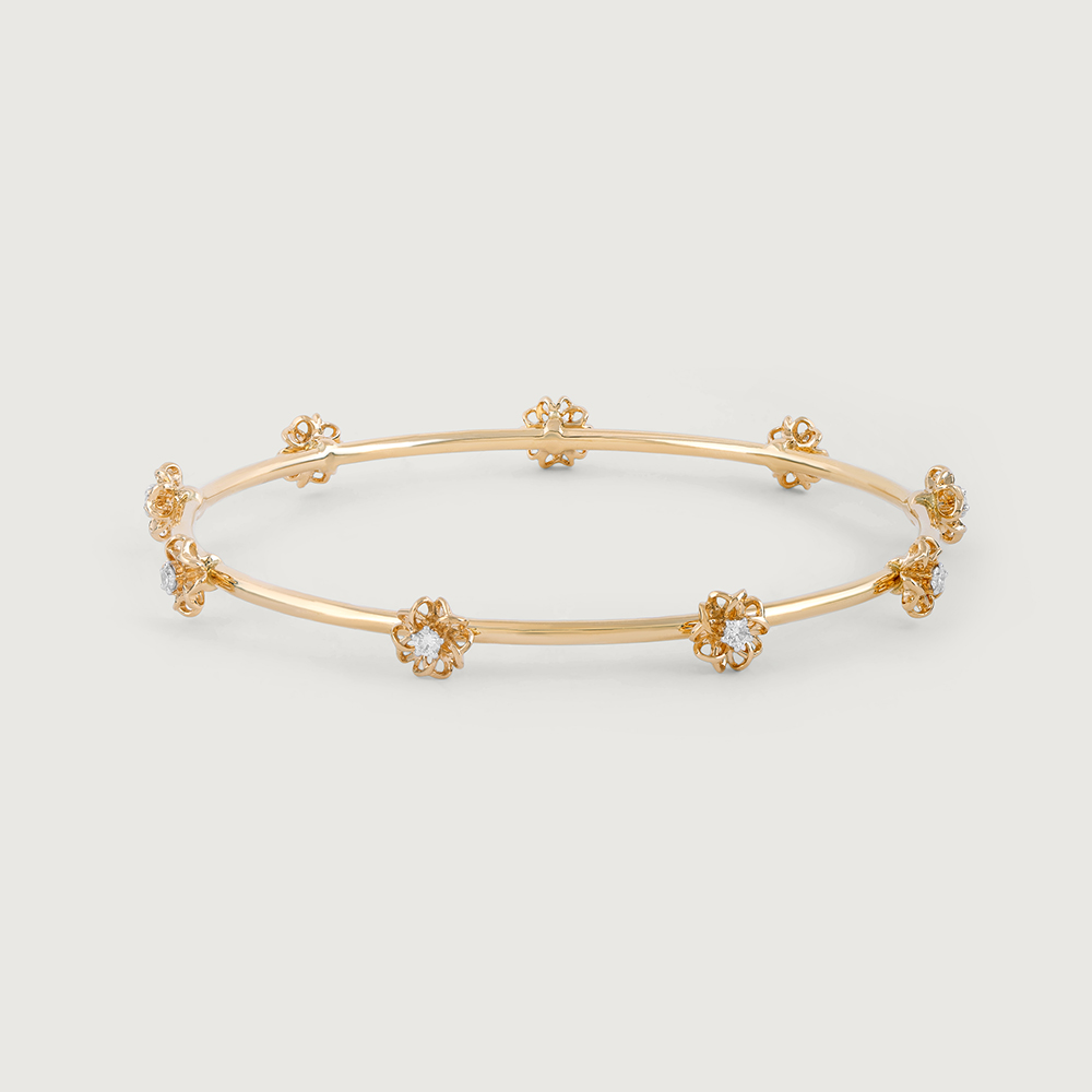 Crochet Shine Gold and Diamond Bangle,,hi-res image number null