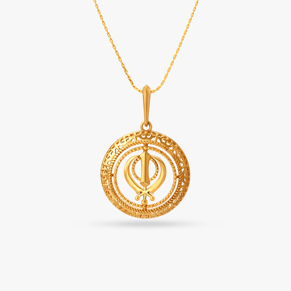 Khanda gold locket on sale