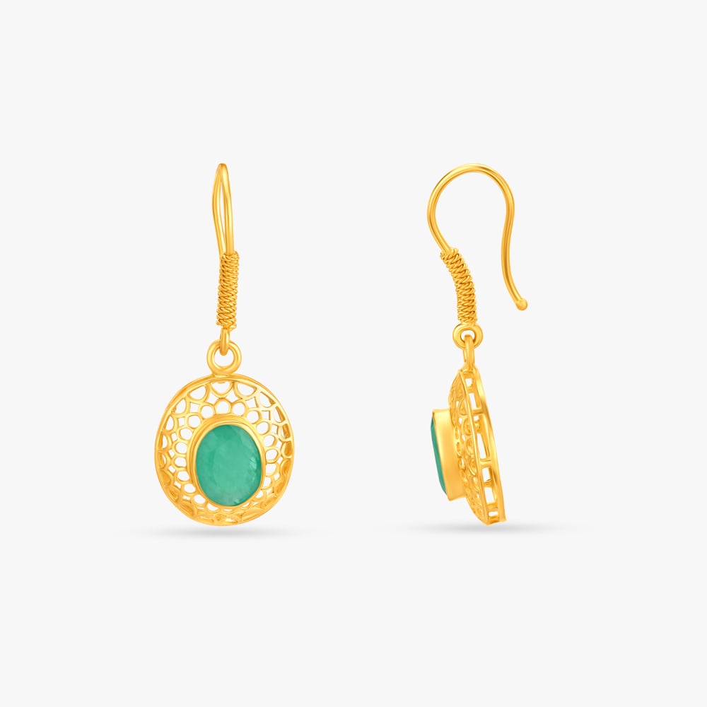 Hypnotic Emerald Hoop Earrings,,hi-res image number null