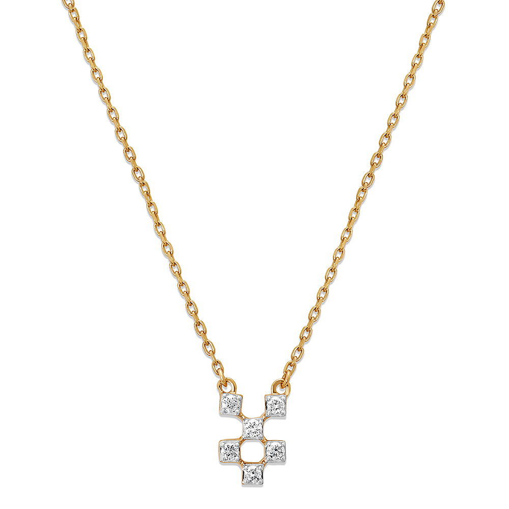 Medium Diamond Pendant Necklace in Yellow, Rose or White Gold