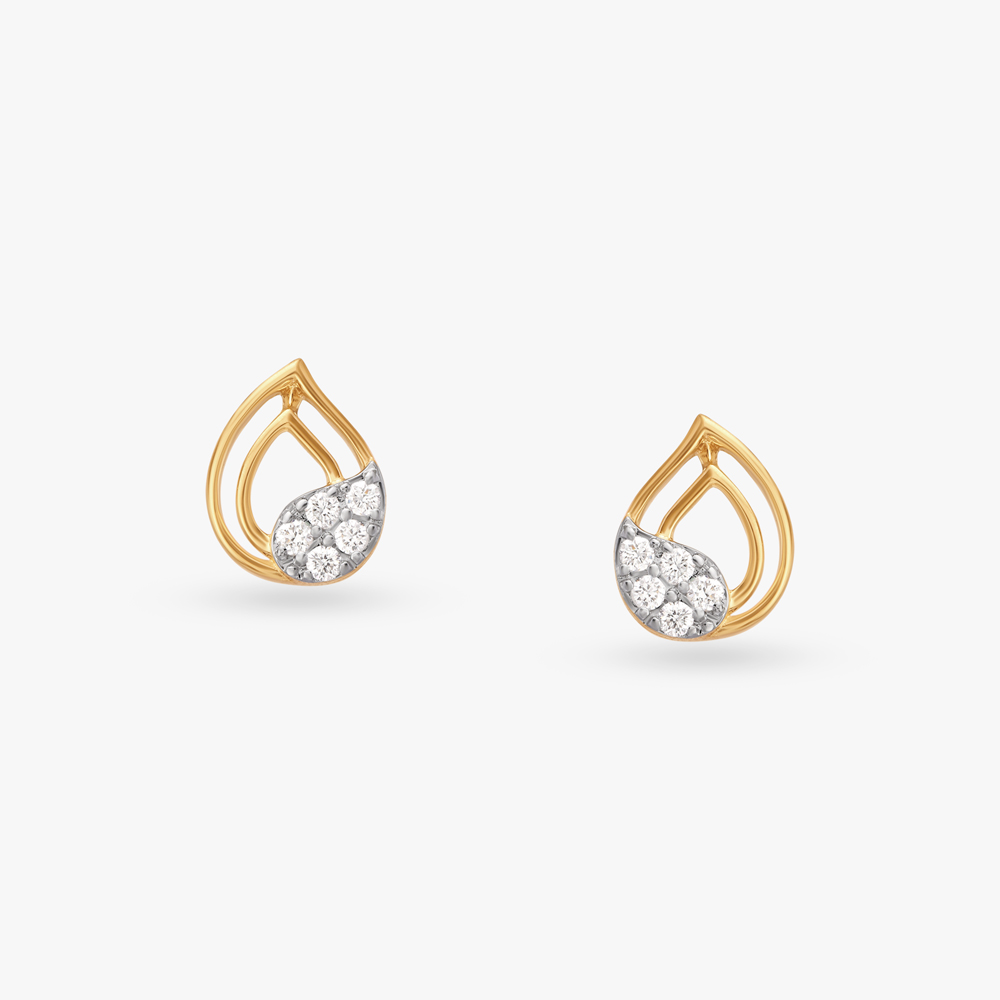 Teardrop Diamond Stud Earrings,,hi-res image number null