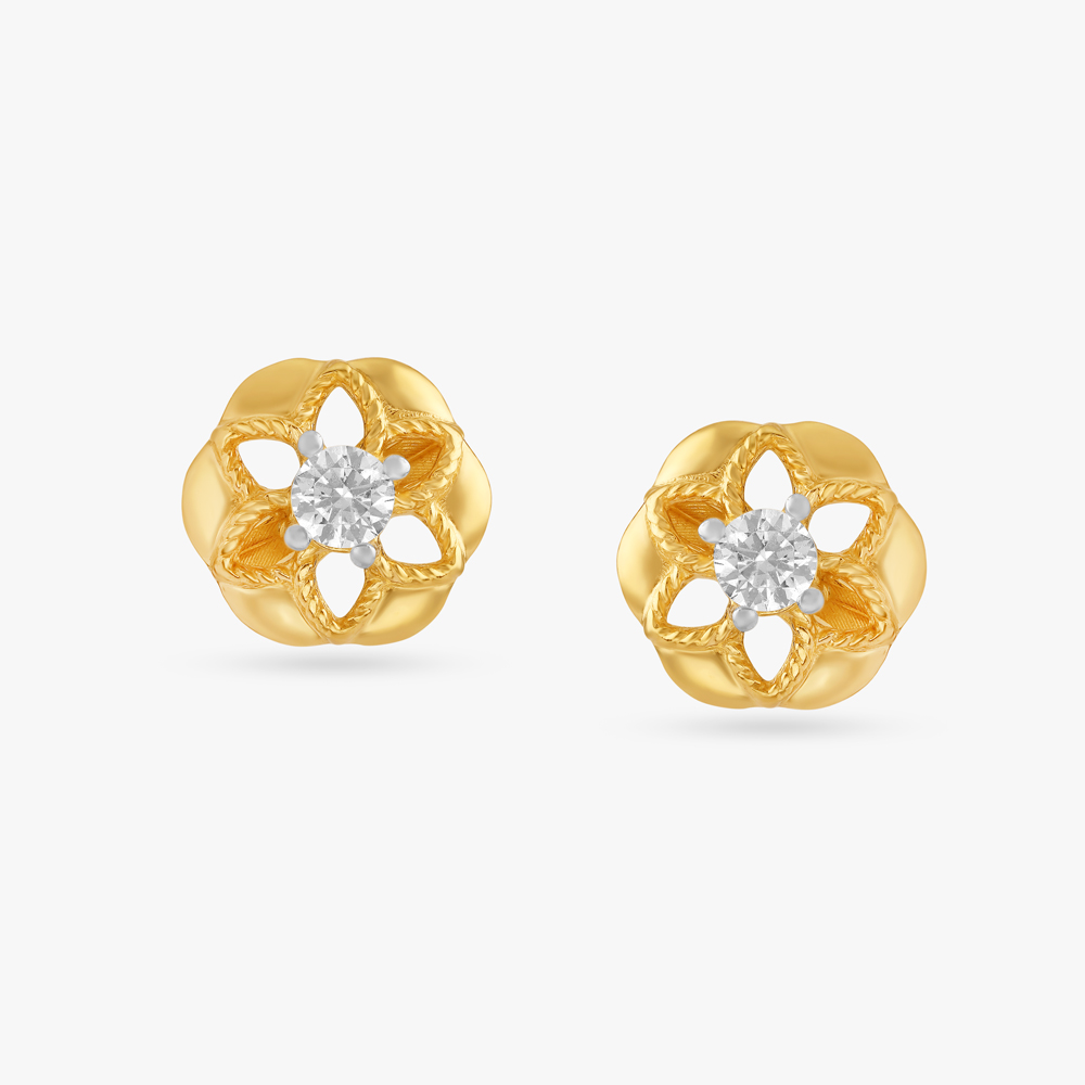 Contemporary Floral Stud Earrings