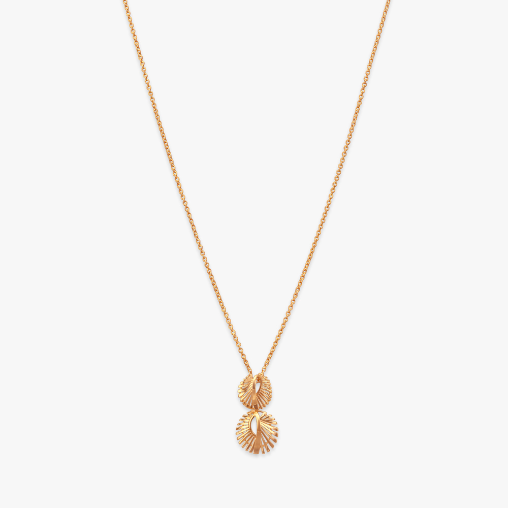 Modern Sunray Gold Pendant with Chain,,hi-res image number null