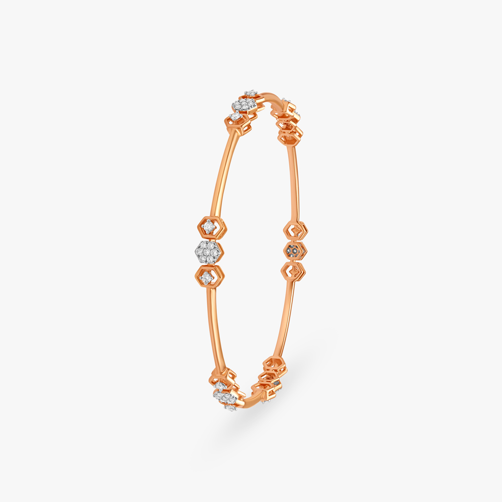 Hexagonal Diamond Bangle,,hi-res image number null