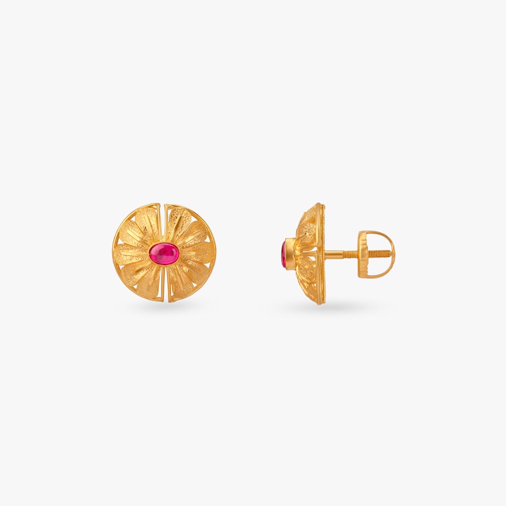 Heritage Flame Gold Stud Earrings,,hi-res image number null