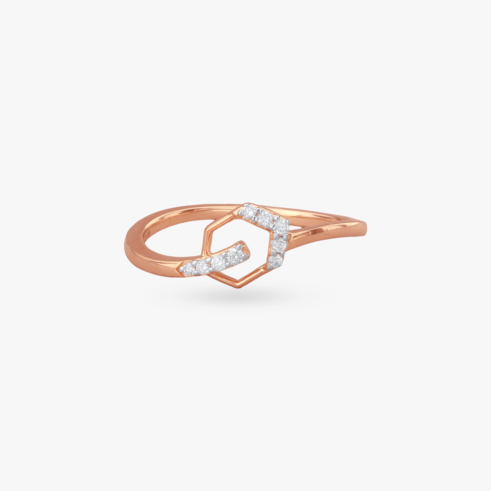 Geometric Sparkle Diamond Ring,,hi-res image number null
