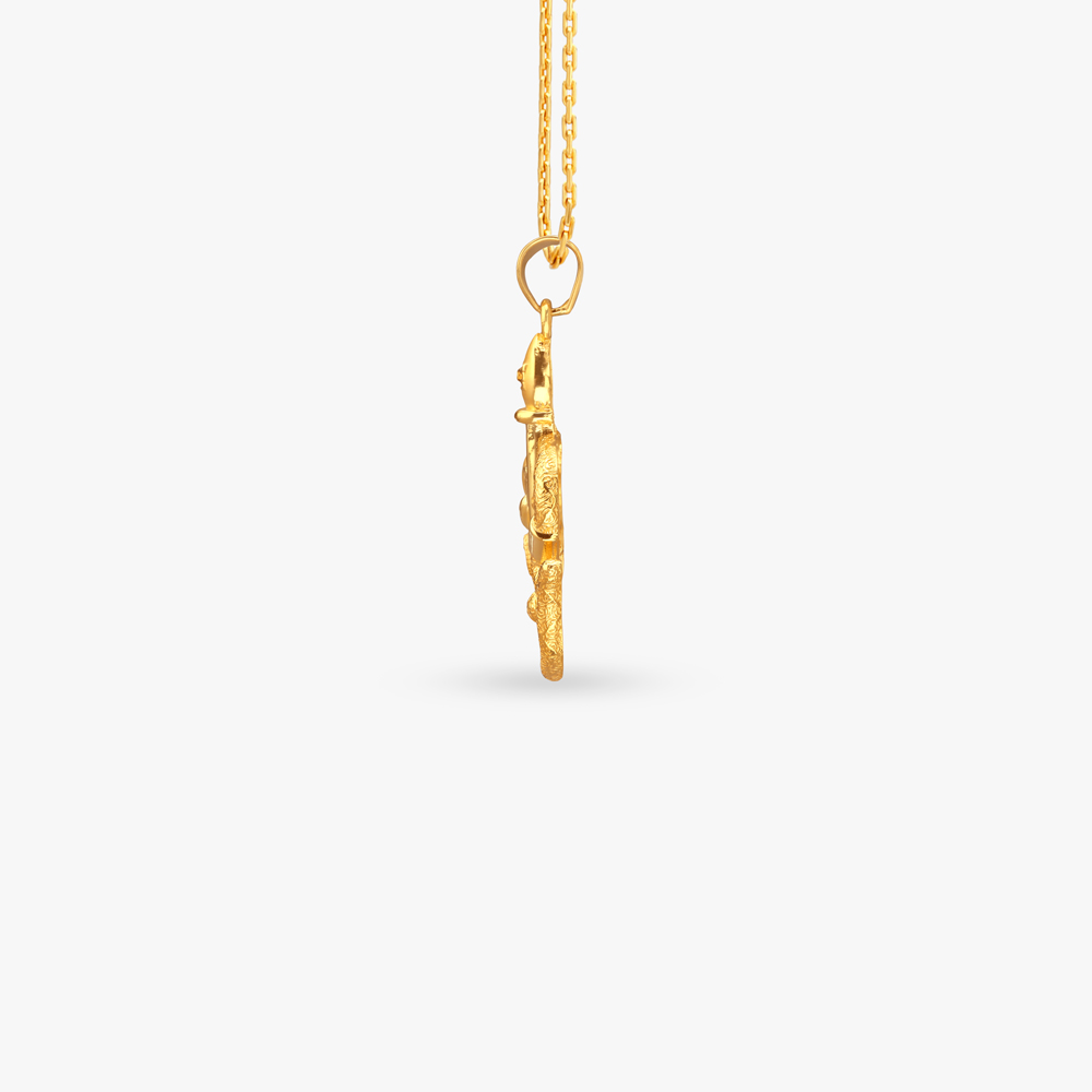Ganesha Trishul Gold Pendant,,hi-res image number null