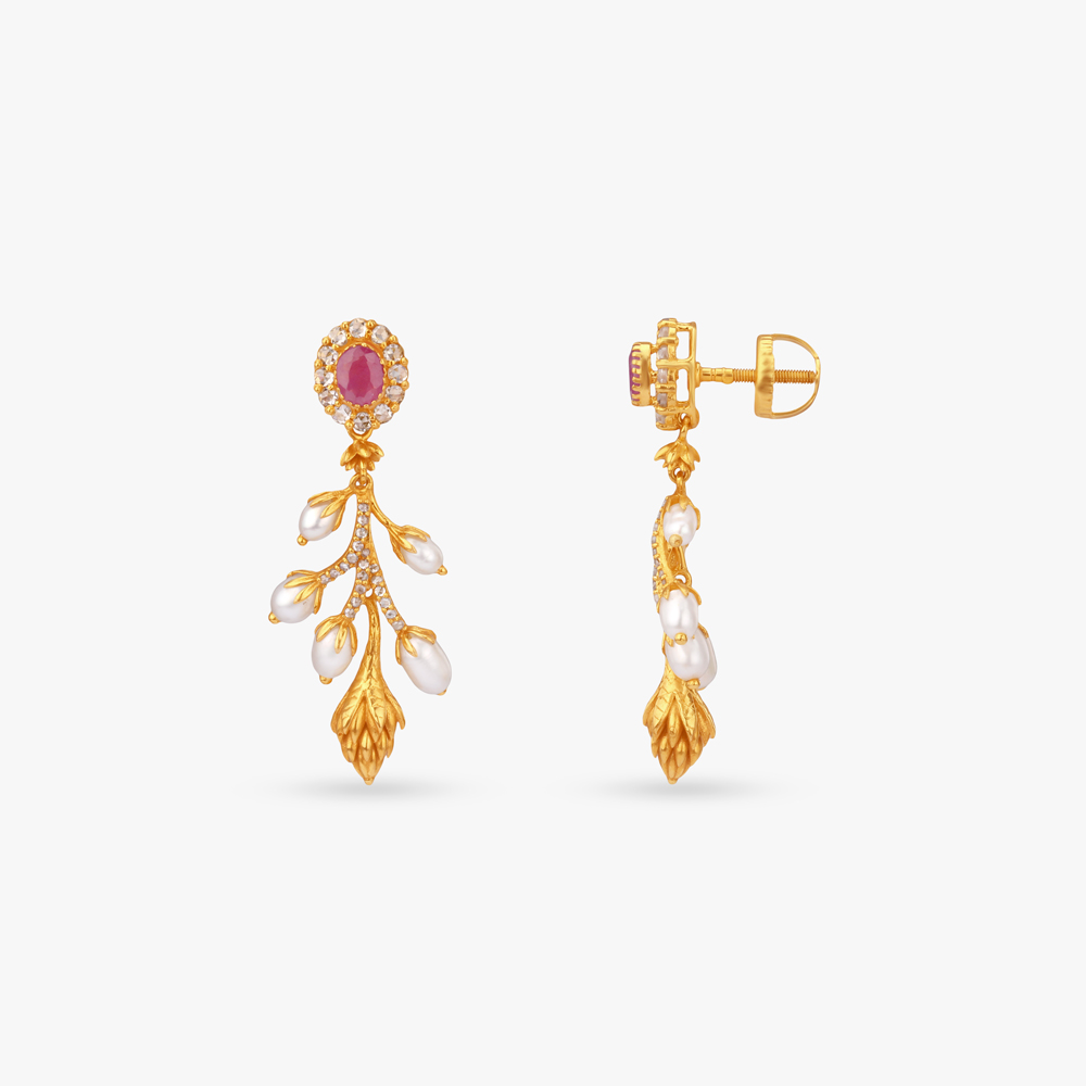 Dewdrop Poise Gold Drop Earrings,,hi-res image number null