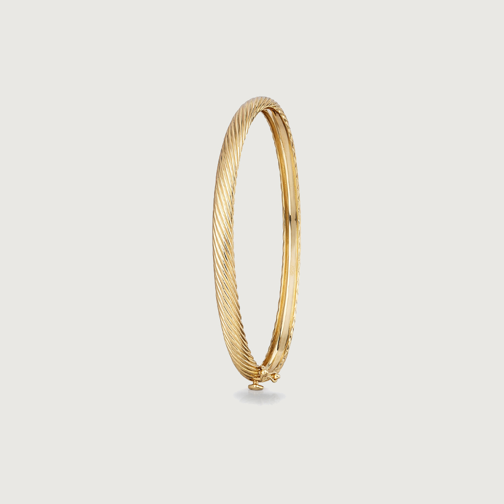 Sleek Textured Gold Bangle,,hi-res image number null