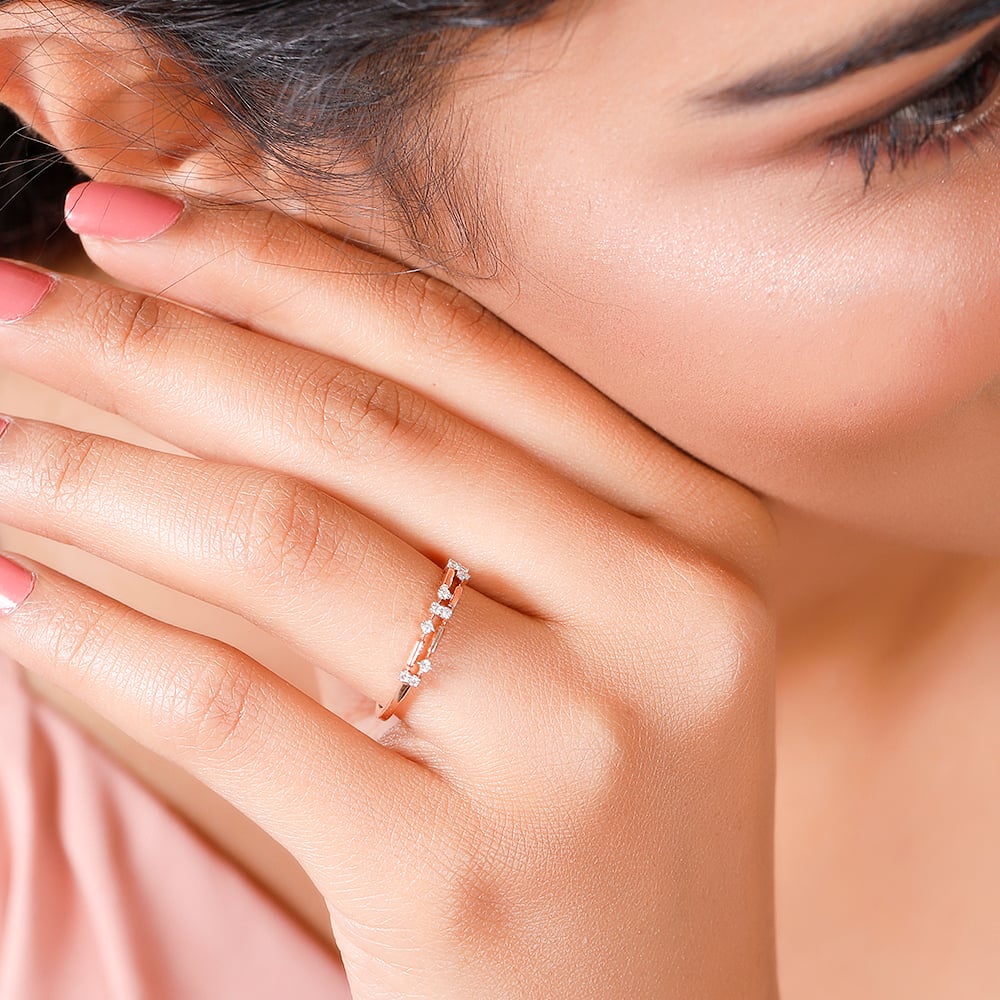 14KT Rose Gold Timeless Minimalism Diamond Finger Ring,,hi-res image number null