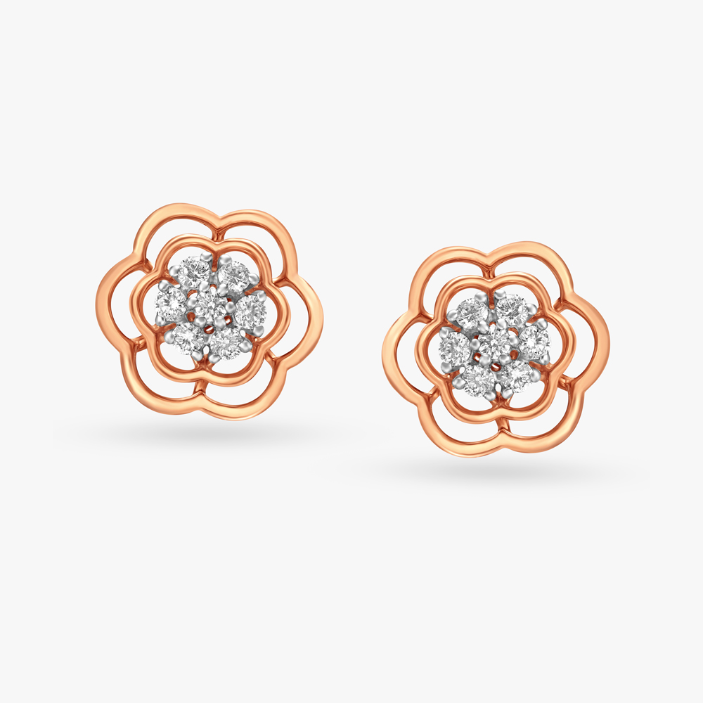 Poised Floral Diamond Pendant and Earrings Set,,hi-res image number null