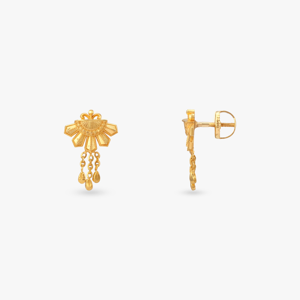 Sunlit Elegance Gold Pendant and Earrings Set,,hi-res image number null