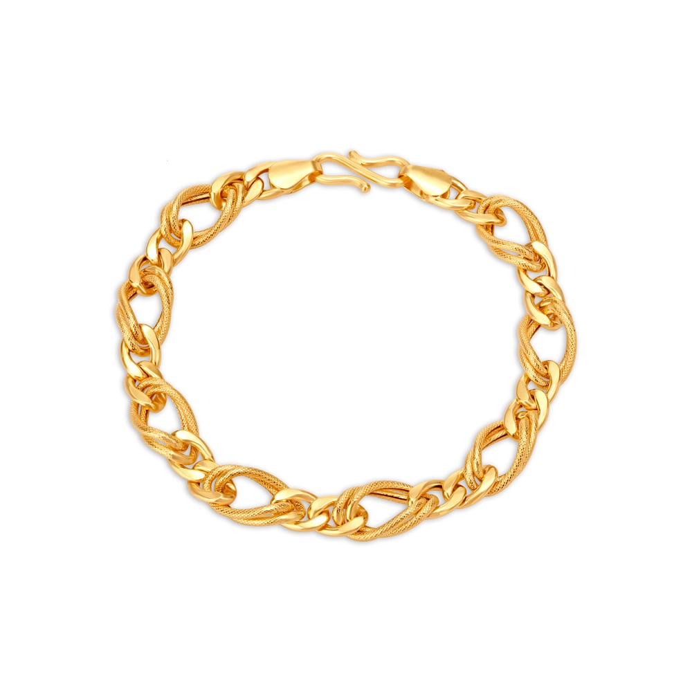 Artisitic Link Gold Bracelet For Men