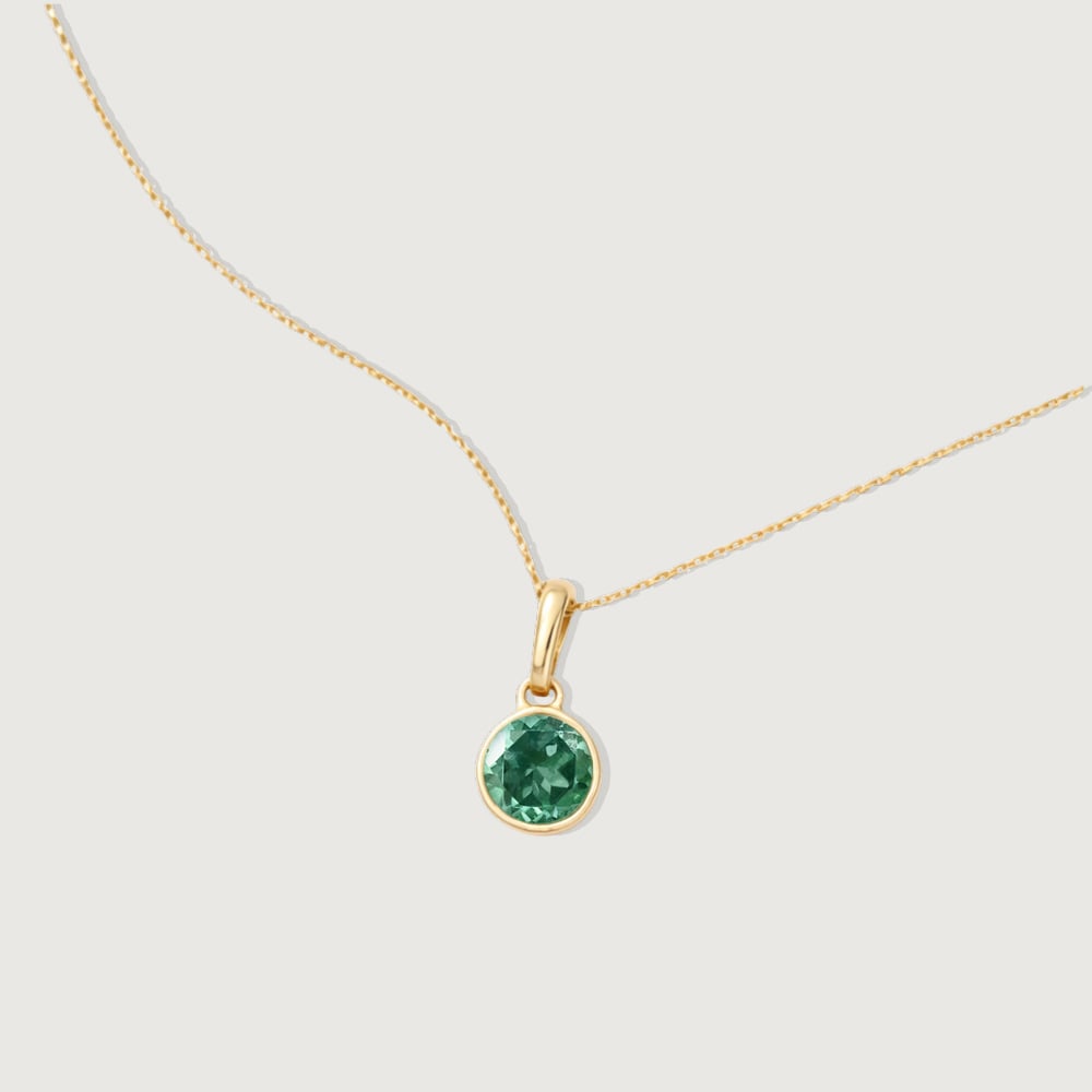 Sleek Contemporary Emerald Gold Pendant,,hi-res image number null