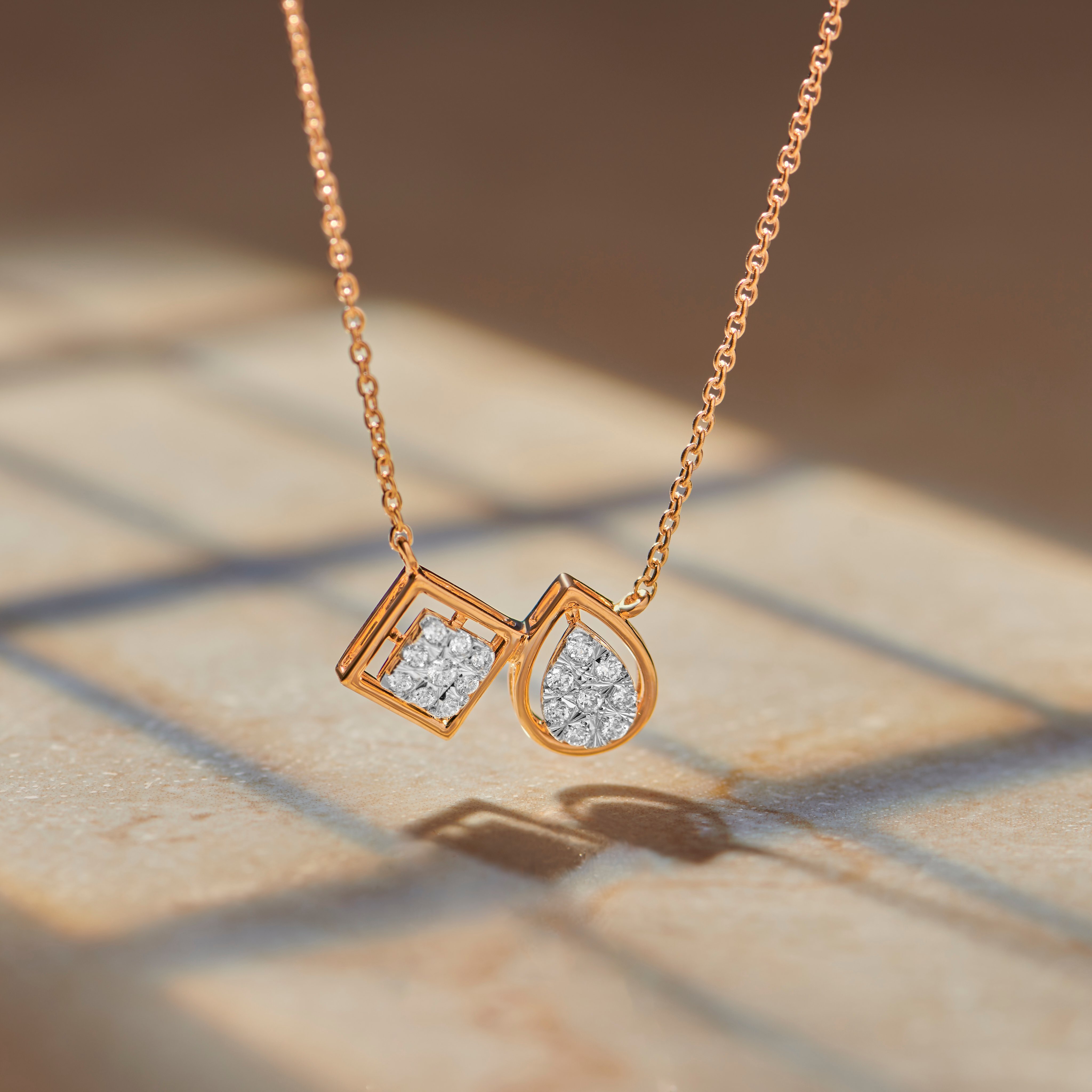 Dainty Elegance Diamond Pendant and Earrings Set