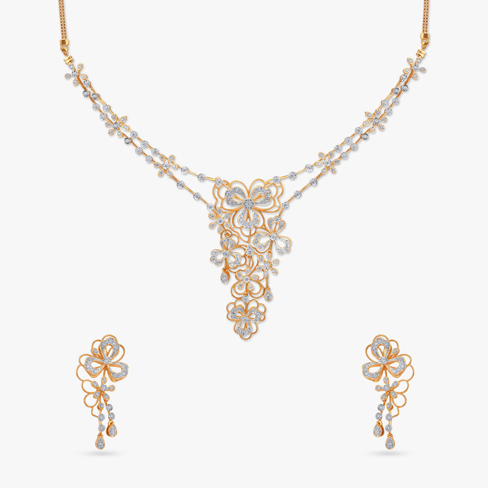 Draped Radiance Diamond Necklace Set,,hi-res image number null