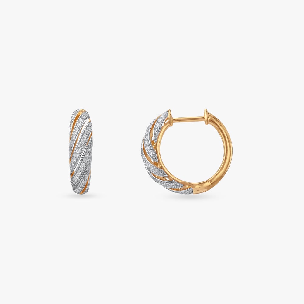 Classic Twirl Diamond Hoop Earrings,,hi-res image number null