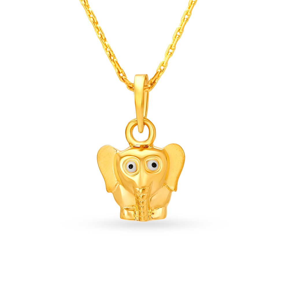 Whimsical Dainty Gold Elephant Pendant for Kids,,hi-res image number null