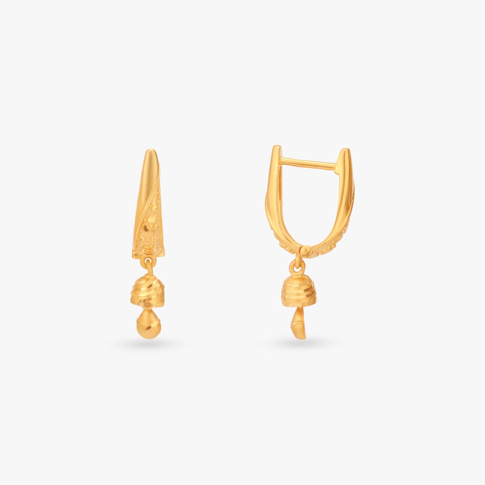 Gilded Triangle Gold Hoop Earrings,,hi-res image number null