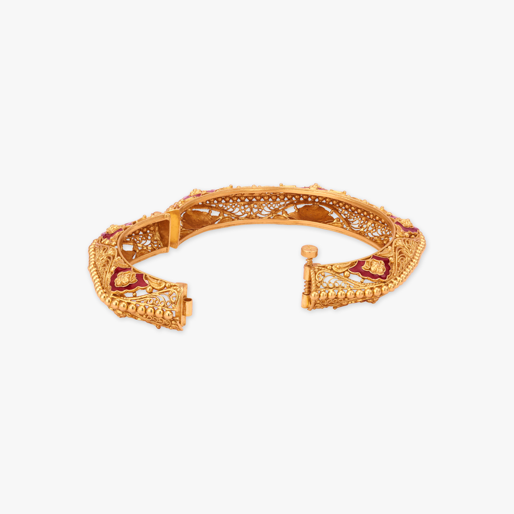 Batik Bloom Kankan Gold Bangles,,hi-res image number null