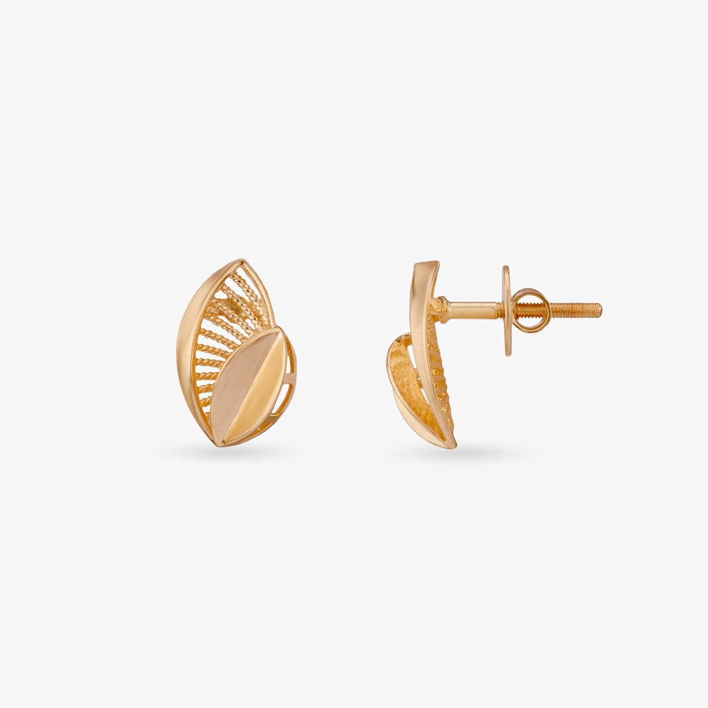 

Radiant Arc Gold Stud Earrings