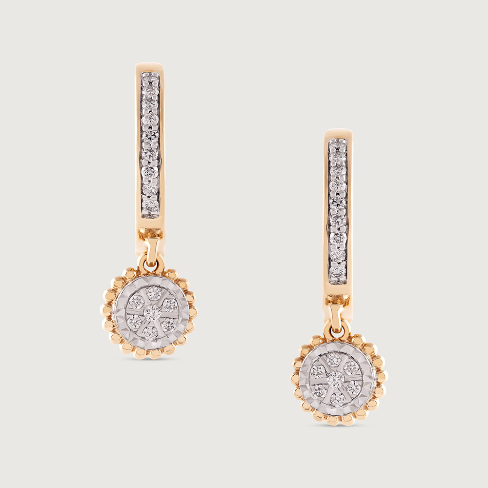 Dazzling Chic Gold & Diamond Hoop Earrings,,hi-res image number null