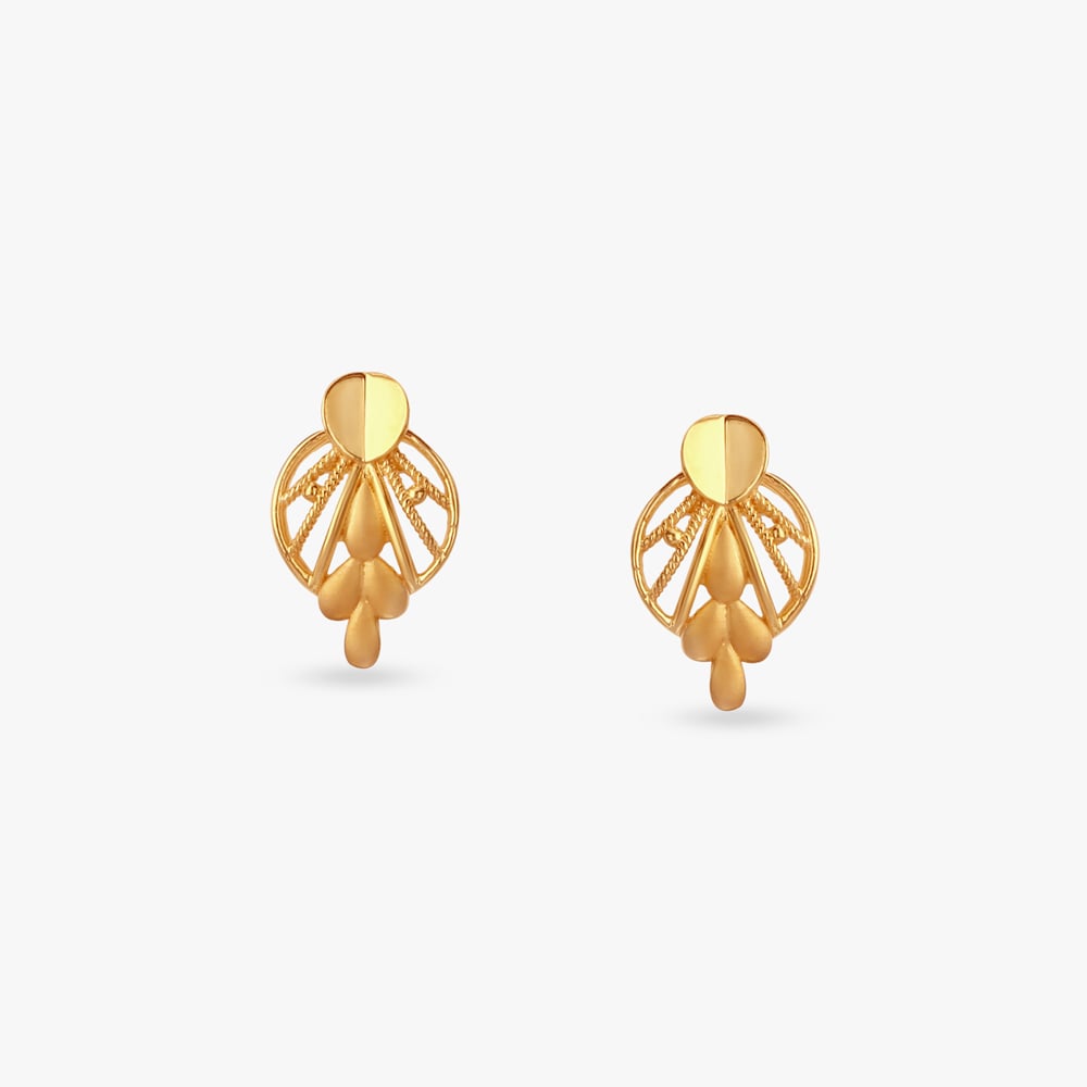 

Petal Cascade Gold Stud Earrings