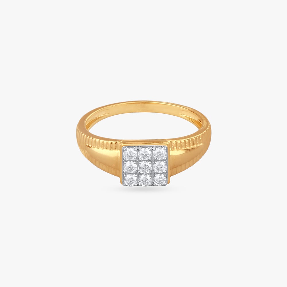 Textured Radiance Diamond Finger Ring for Men,,hi-res image number null