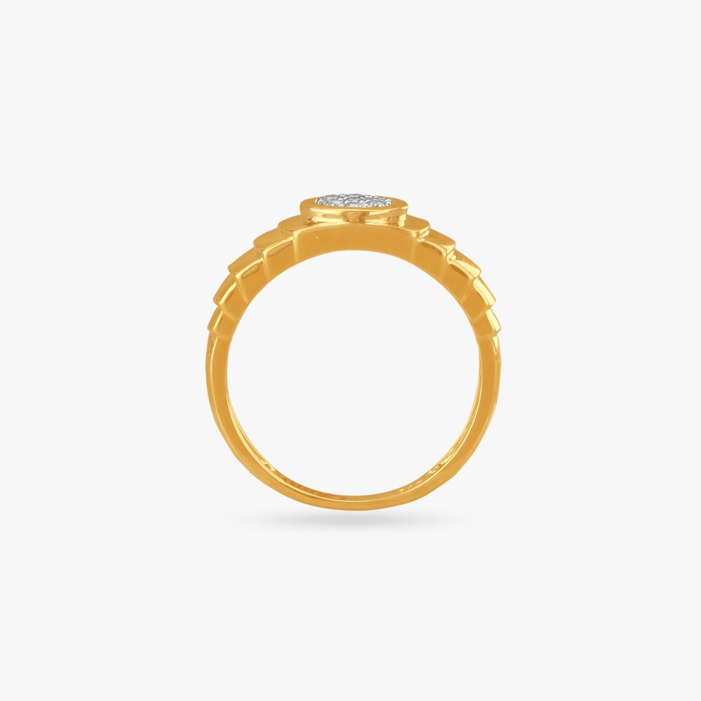 Stately Dual-Tone Diamond Finger Ring for Men,,hi-res image number null
