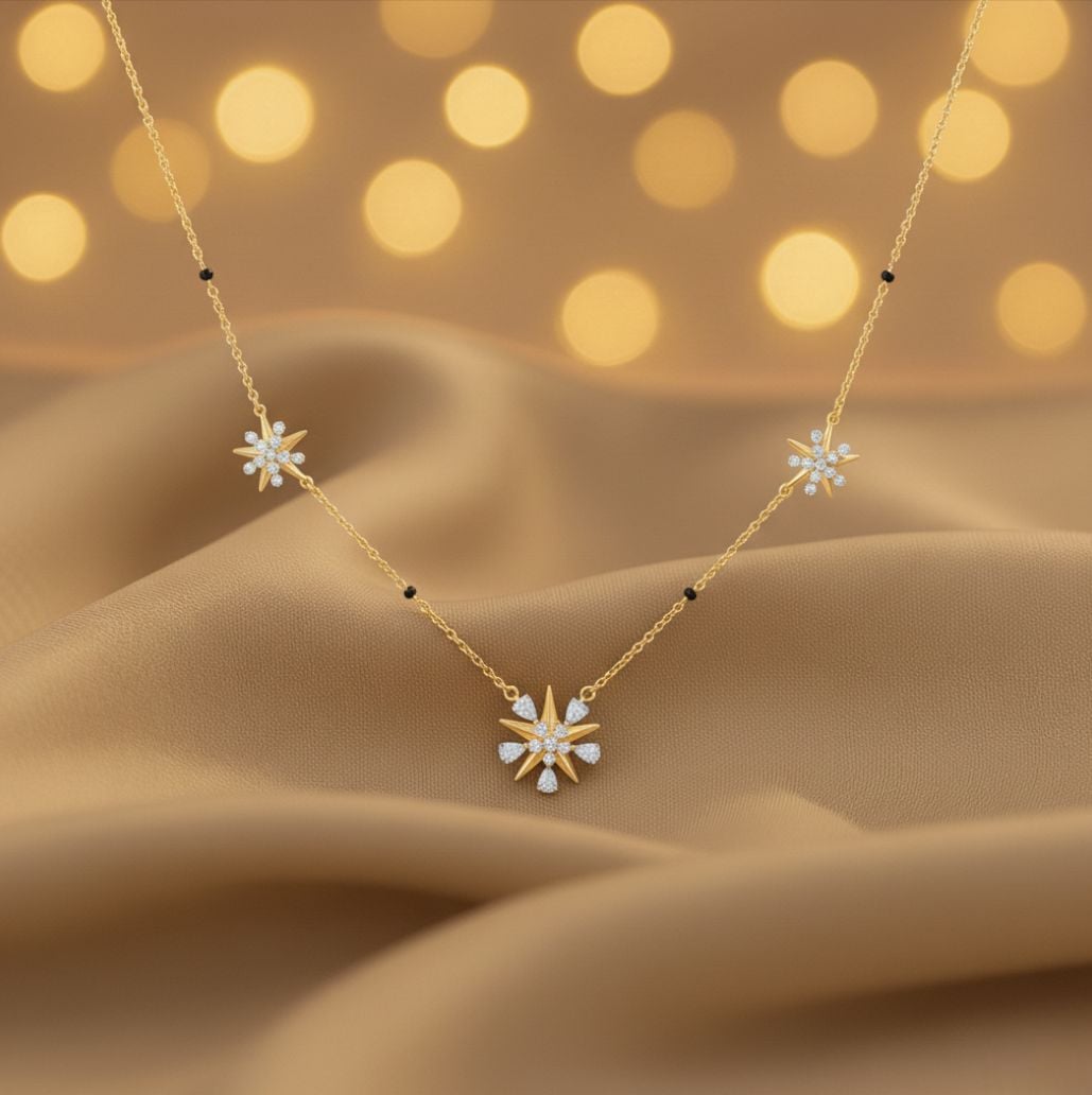 Daisy Bloom Diamond Mangalsutra,,hi-res image number null