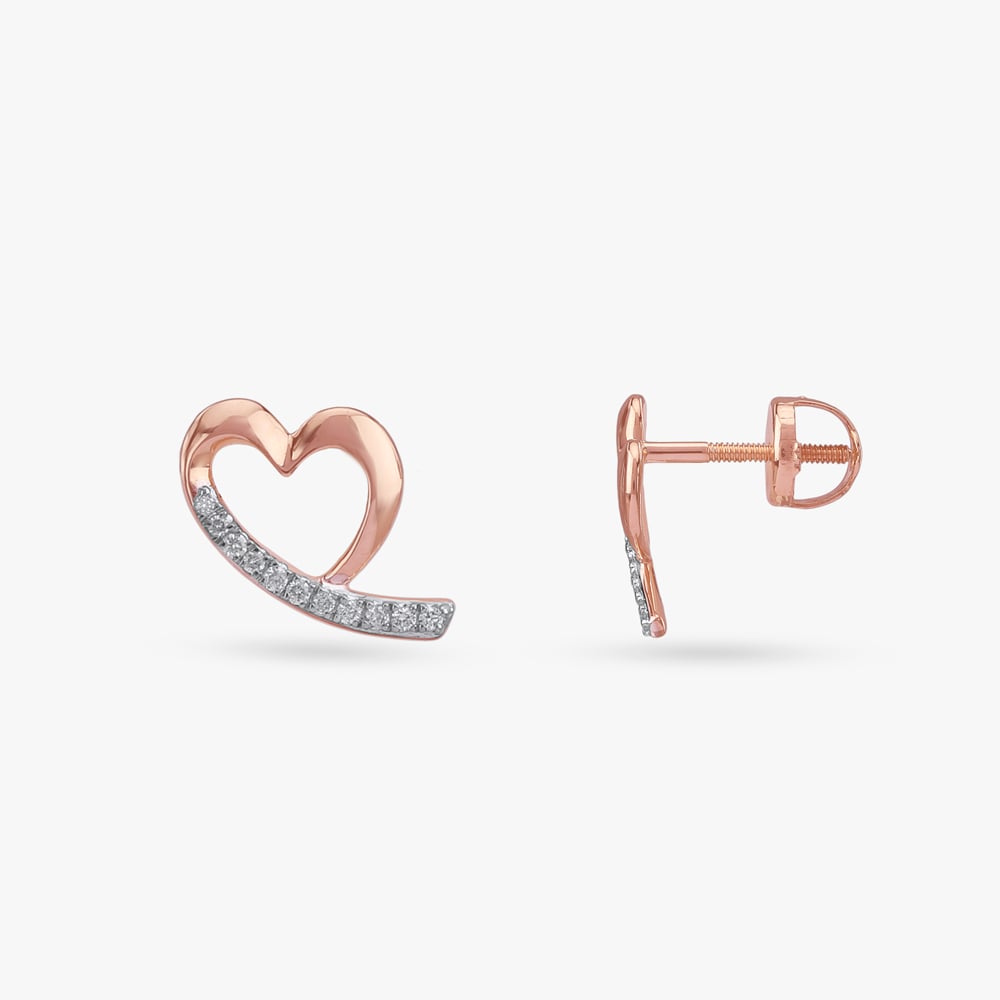 Love Curve Diamond Stud Earrings,,hi-res image number null