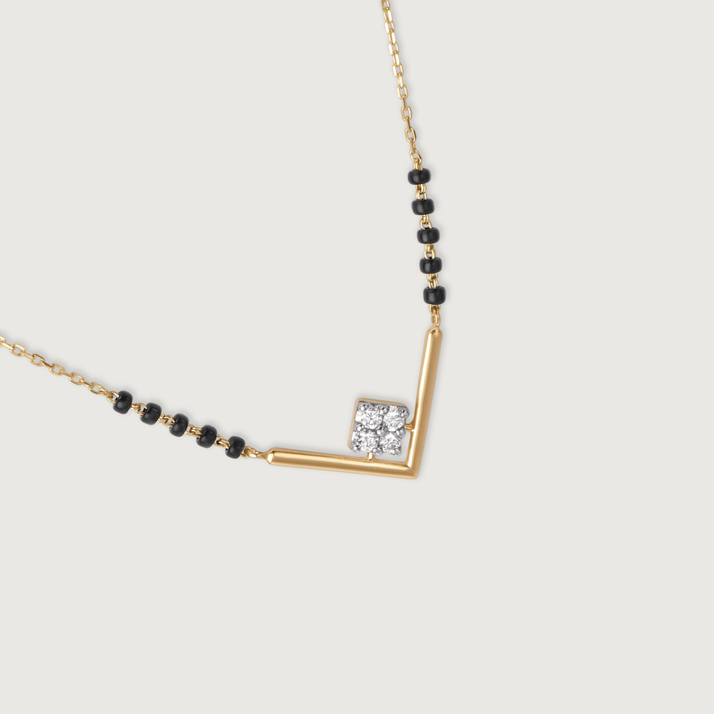 Geometric Allure 14KT Gold & Diamond Necklace,,hi-res image number null
