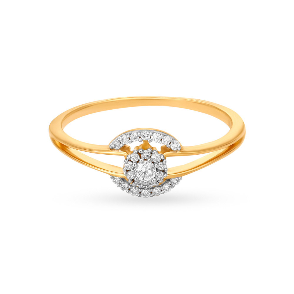 Aesthetic 18 Karat Gold And Diamond Cluster Ring,,hi-res image number null