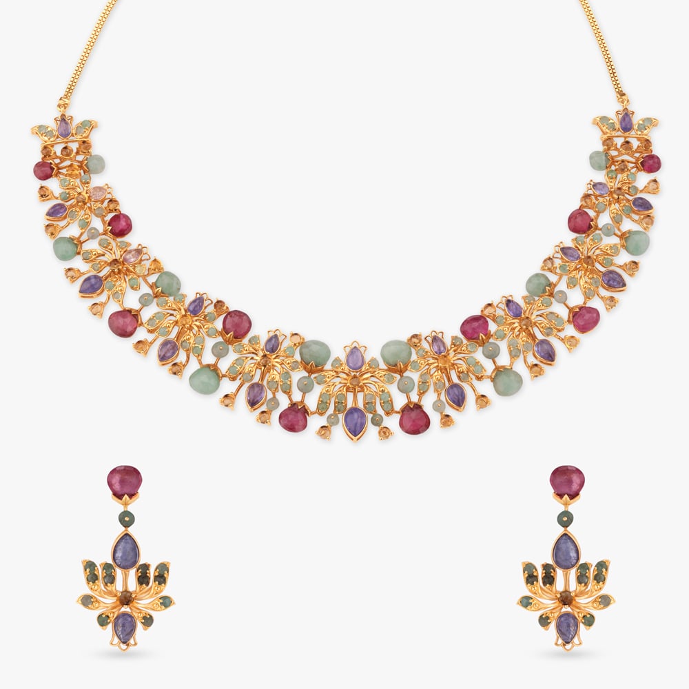 Bloom Symphony Gold Necklace Set,,hi-res image number null
