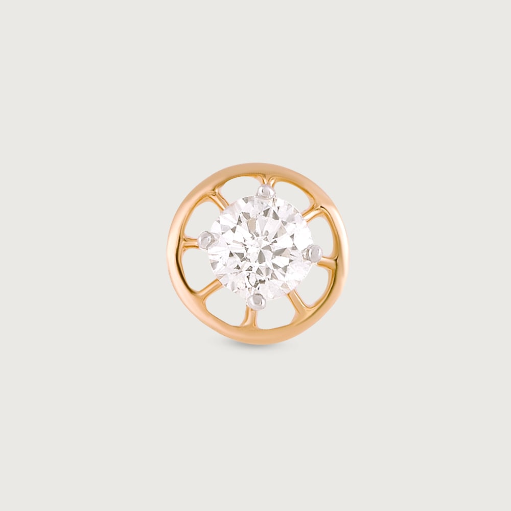 Celestial Circle Gold and Diamond Nose Pin,,hi-res image number null