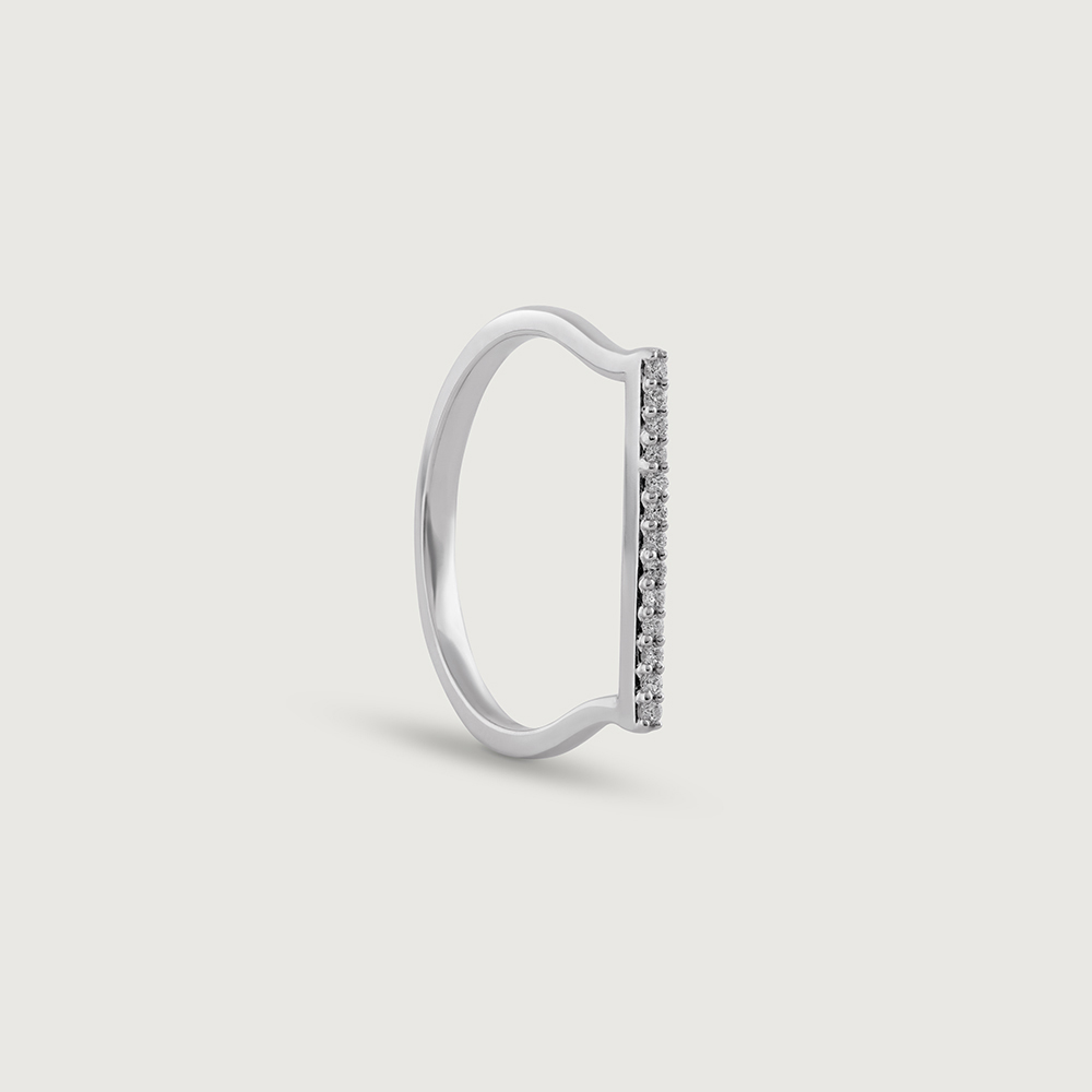Sparkling Sleek Gold & Diamond Finger Ring,,hi-res image number null