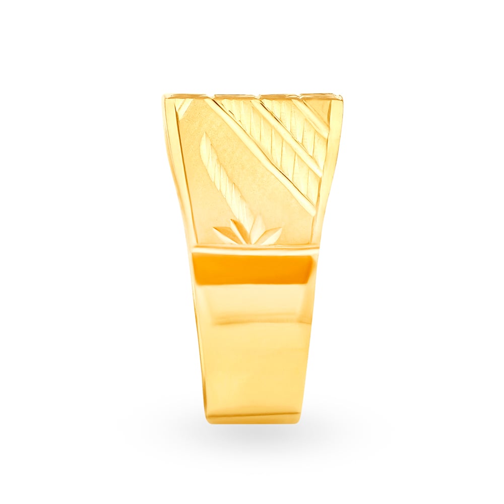 Lustrous 22 Karat Yellow Gold Boxy Ring,,hi-res image number null