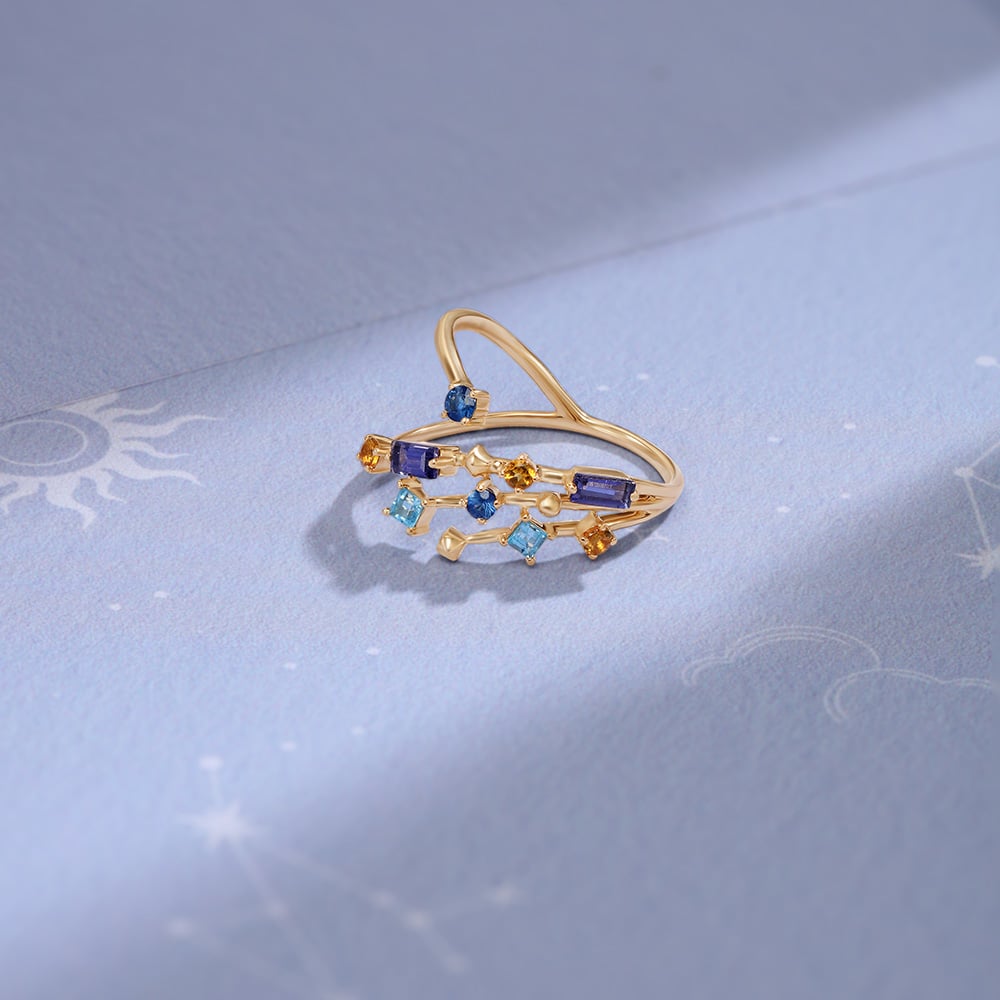 Nebula's Glow Blue Topaz 14KT Finger Ring,,hi-res image number null