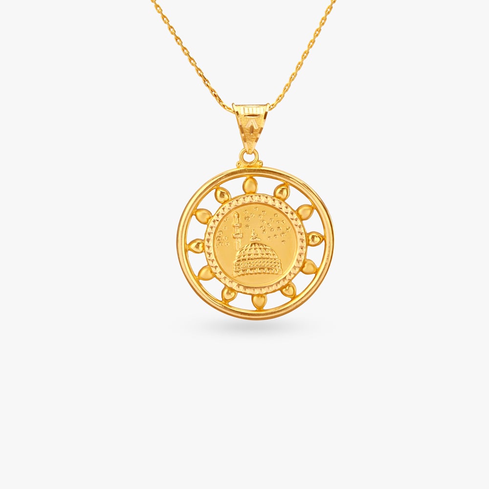 Radiant Dome Gold Pendant,,hi-res image number null