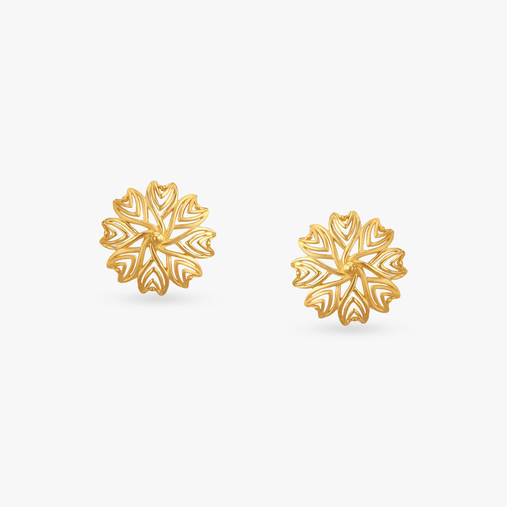 Ethereal Lotus Gold Drop Earrings,,hi-res image number null