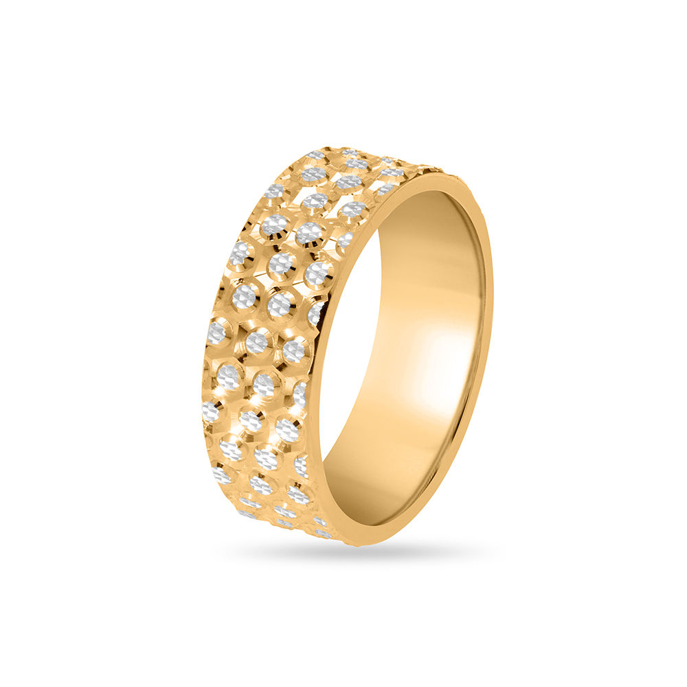 18 KT Yellow Gold Pattern Band Ring