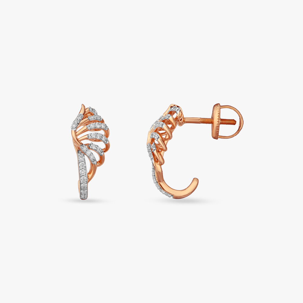 Aurora Curl Diamond Hoop Earrings,,hi-res image number null