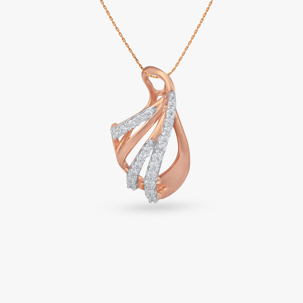 

Ribbon Curl Diamond Pendant