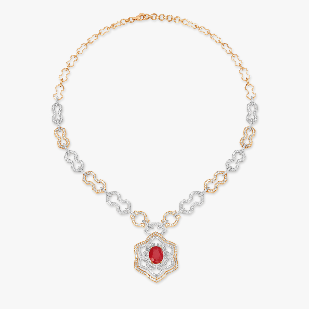 Symbol of Royalty Natural diamond Necklace Set,,hi-res image number null