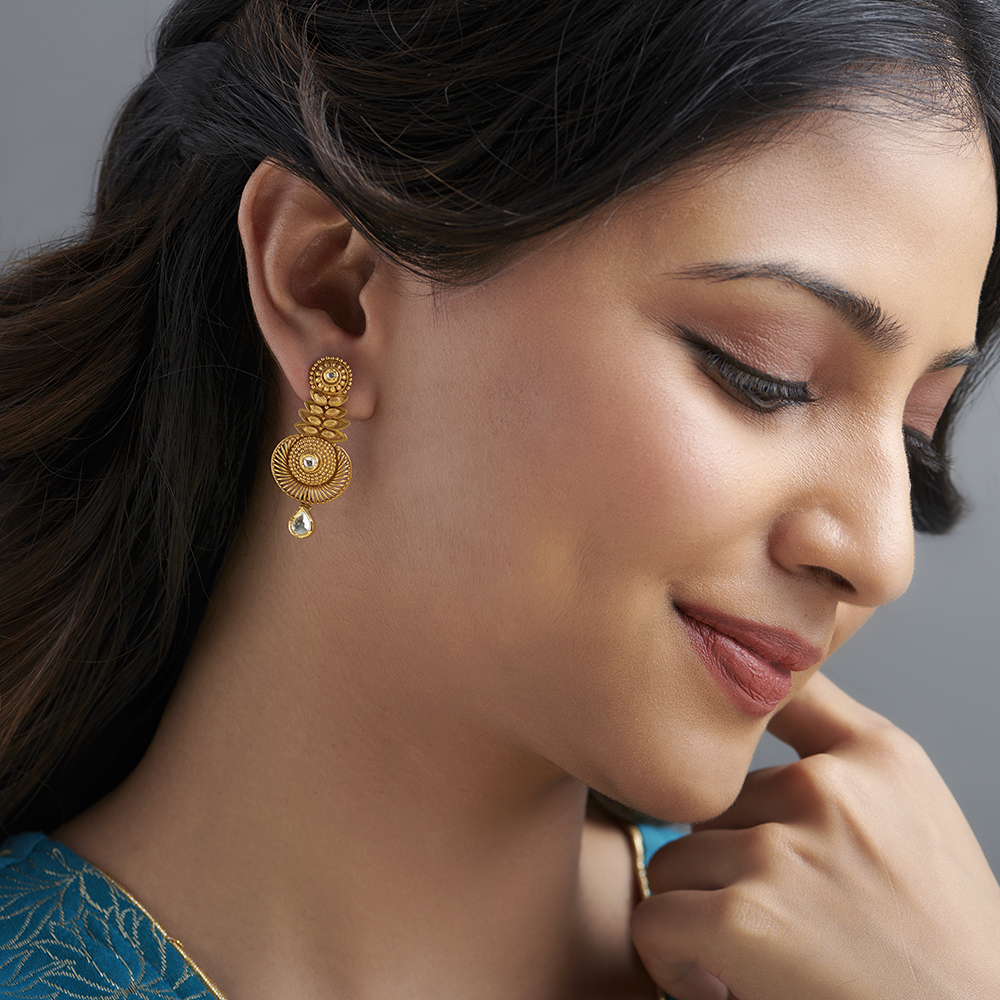 Traditional Regal Gold Long Drop Earrings,,hi-res image number null