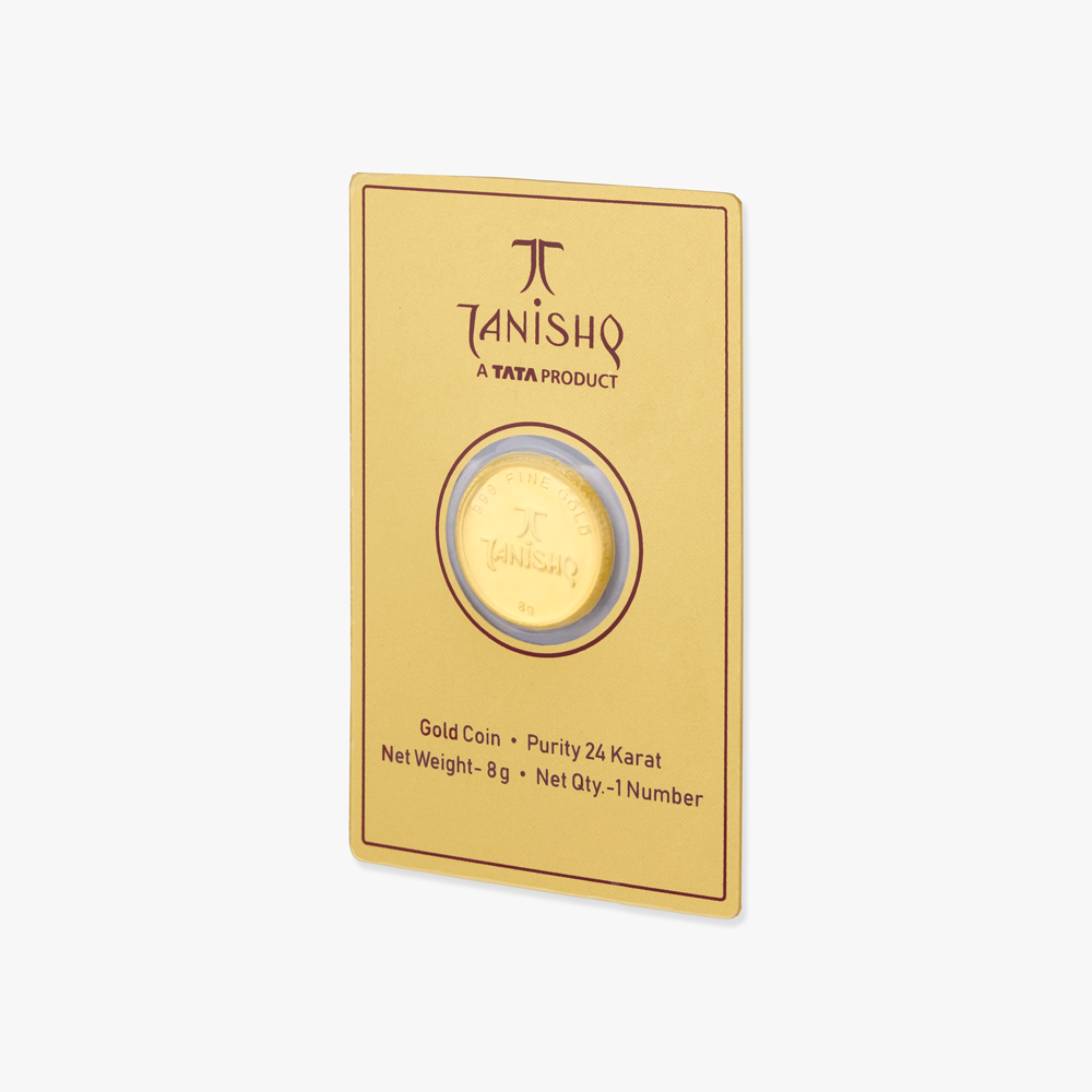 8 gram 24 Karat Gold Coin with Ganesha Motif,,hi-res image number null