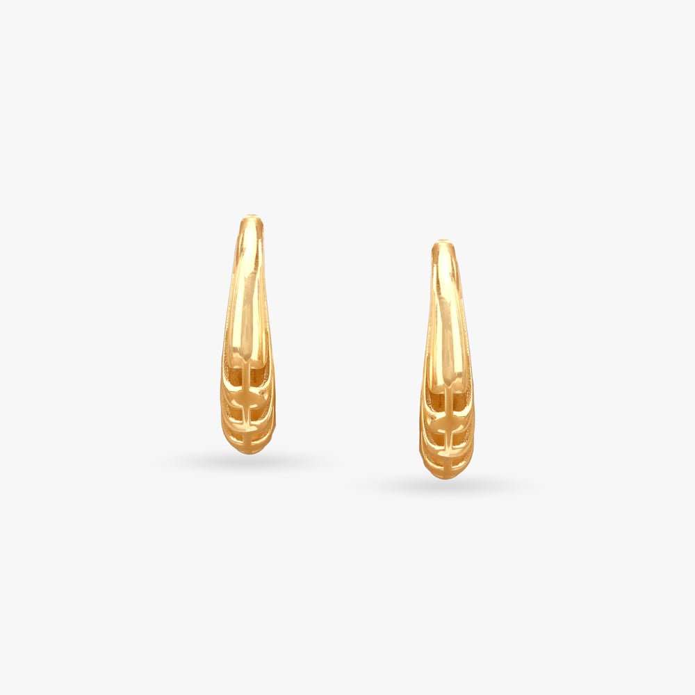 Artful Mesh Gold Hoop Earrings,,hi-res image number null