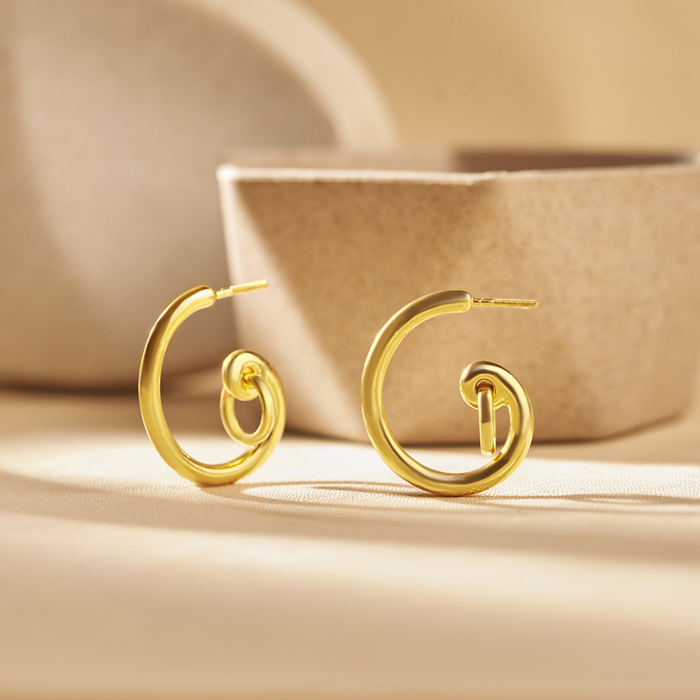 

Dainty Gold Hoop Bali Earrings